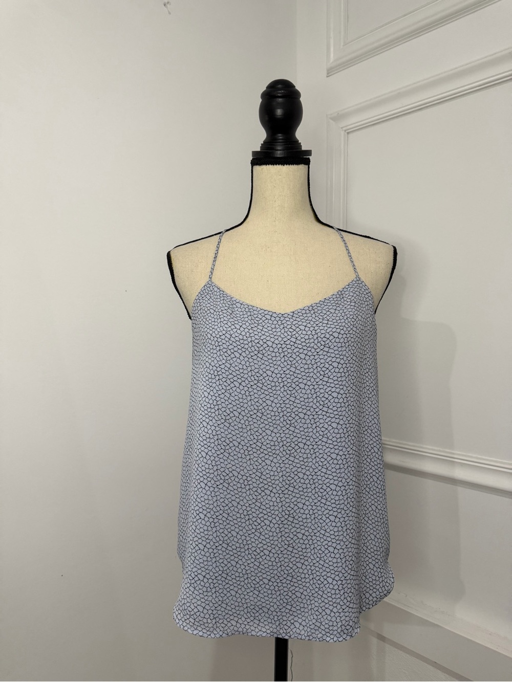 LOFT Light Blue Printed Spaghetti-Strap Camisole